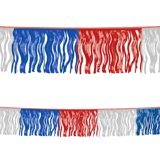 Pennant - Fringed Red White Blue 60'