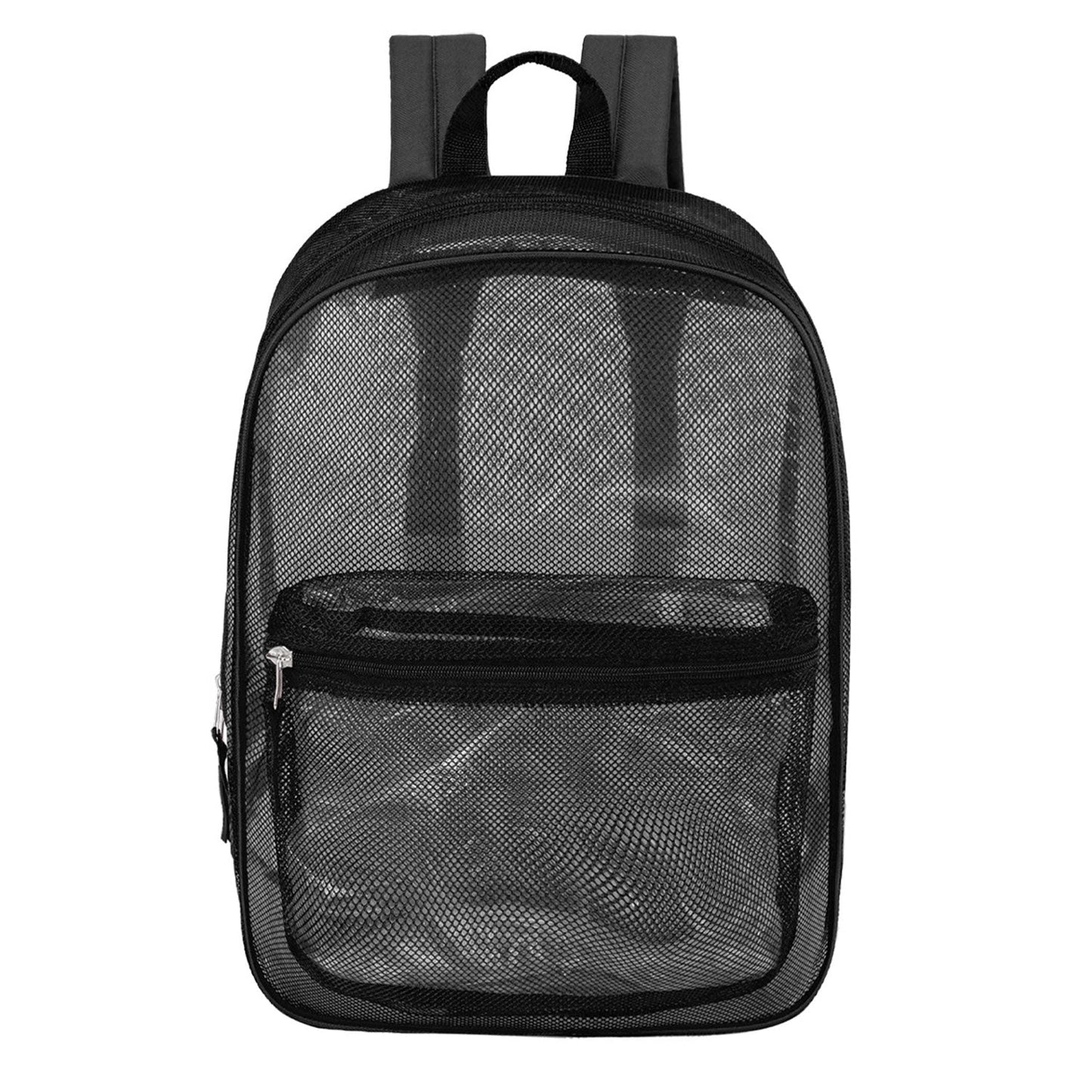 12 Wholesale 17" Mesh Backpacks in Black & 12 Bulk School Supply Kits of Your Choice