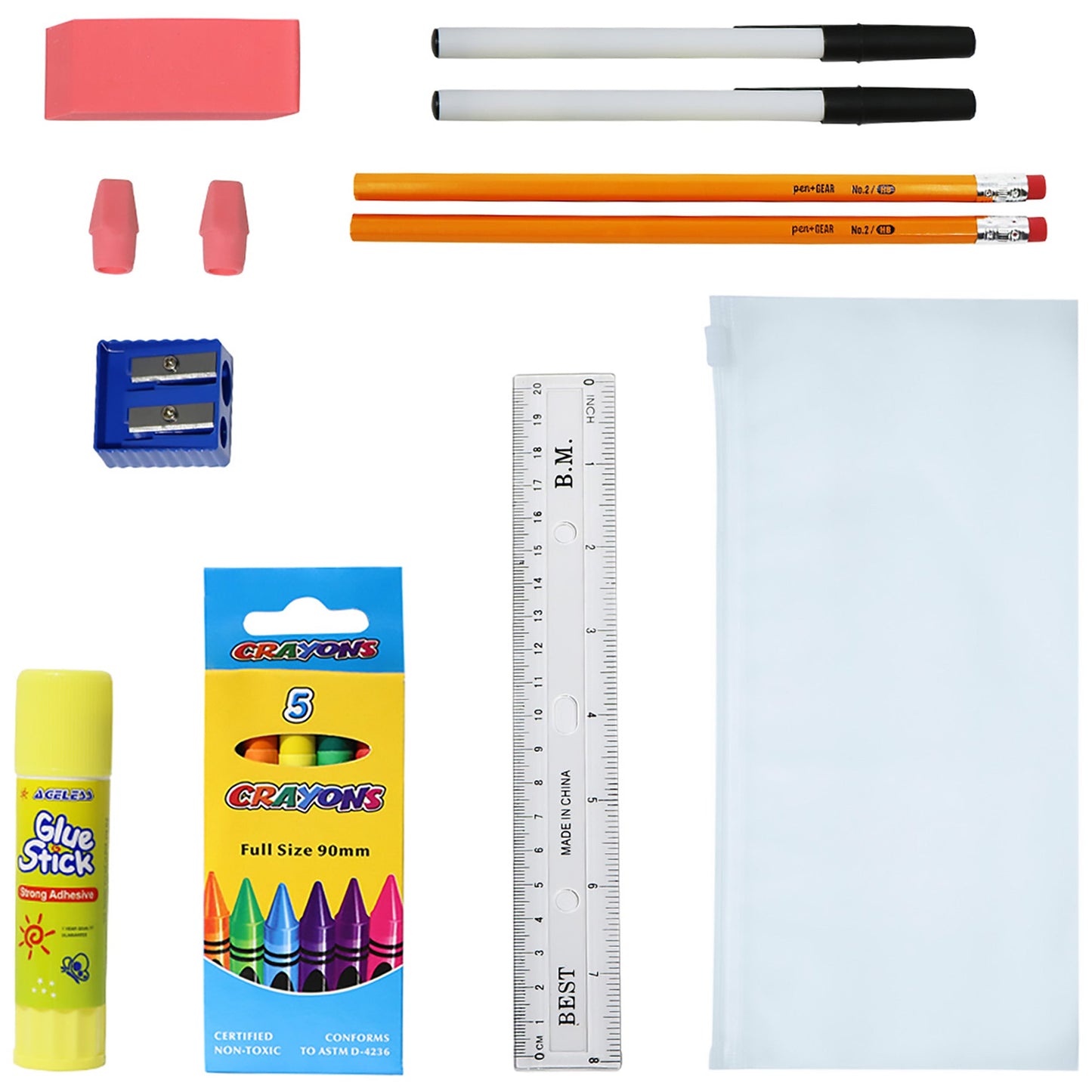 12 Wholesale Kids 15" Backpacks and 12 Bulk School Supply Kits of Your Choice