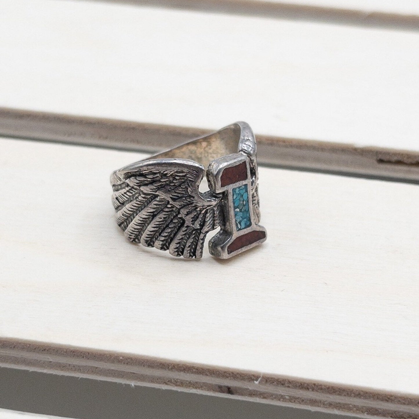 Number 1 with Wings Biker Ring