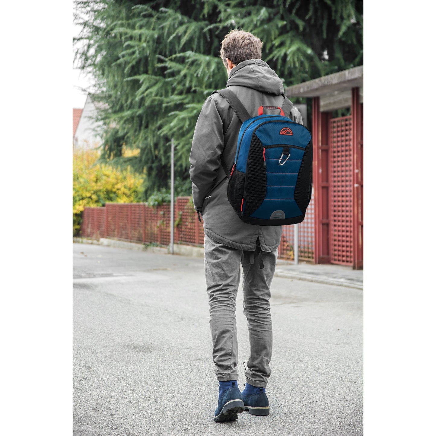 Carabiner Clip Backpack w Laptop Sleeve Navy