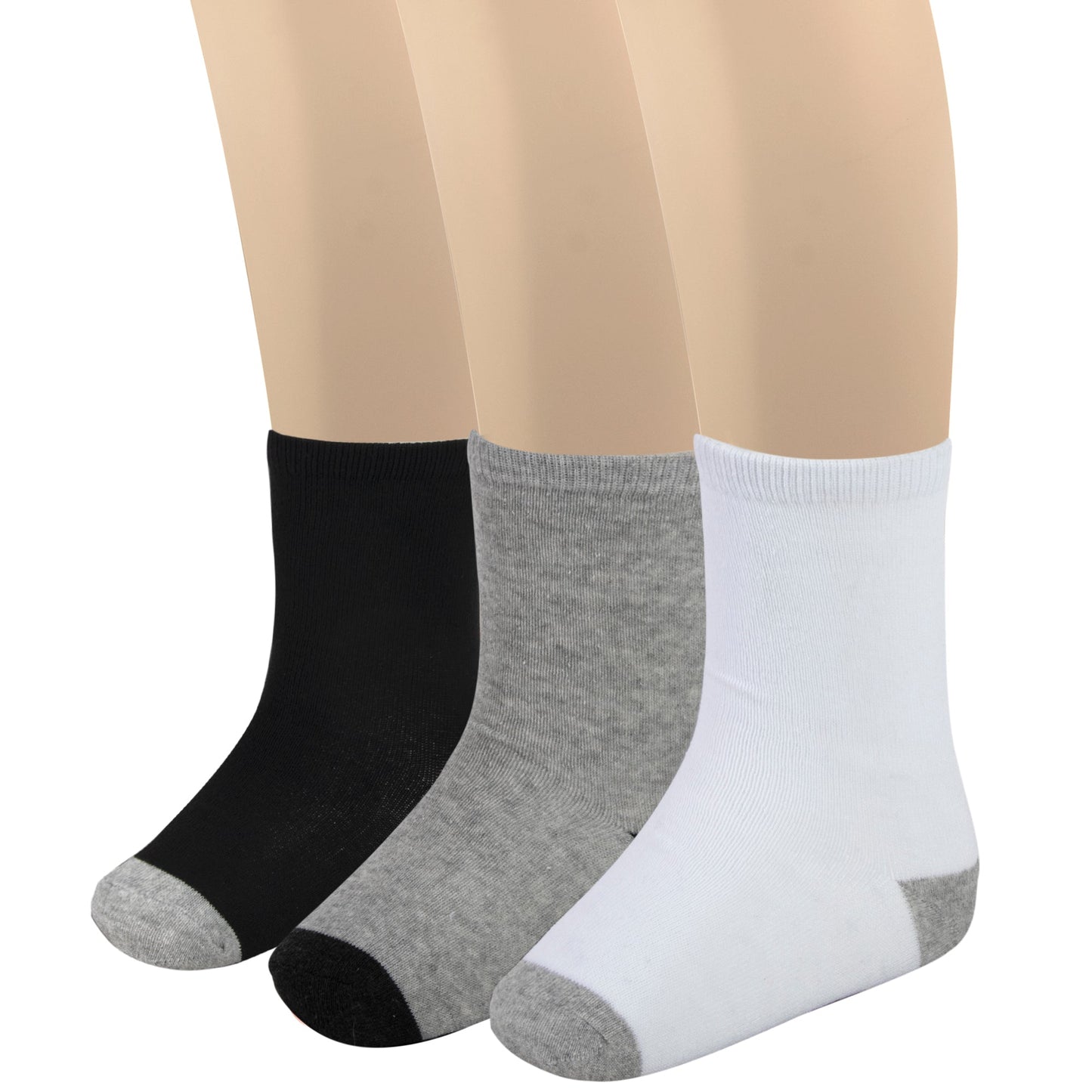 Children's Color Block Crew Socks - 3 Colors