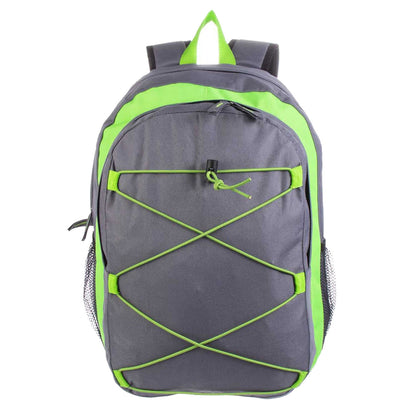 17" Bungee Wholesale Premium Design Backpacks in 4 Assorted Colors - Wholesale Bookbags Case of 24