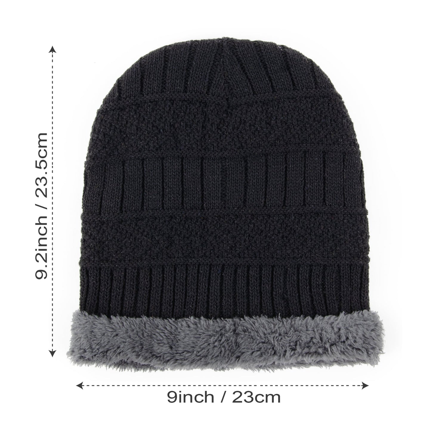 Ultra Warm Sherpa Knit Hat - Black Wholesale