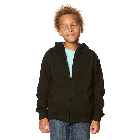 "Youth Matching Zipper Hoodie - Comfort Fleece Zip-Up Jacket"