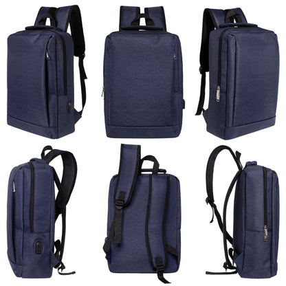 18" Wholesale Premium Backpacks in Black & Navy - Wholesale Bookbags Case of 24