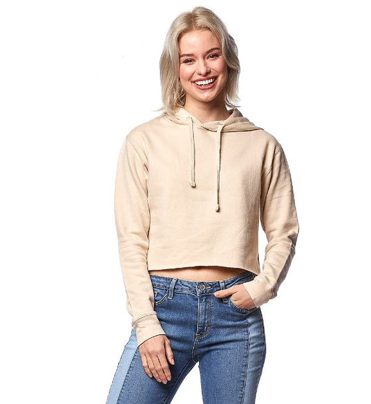 "Women's Crop Fleece Hoodie - Streetwear-Inspired with Comfort Fit & Matching Drawcord"