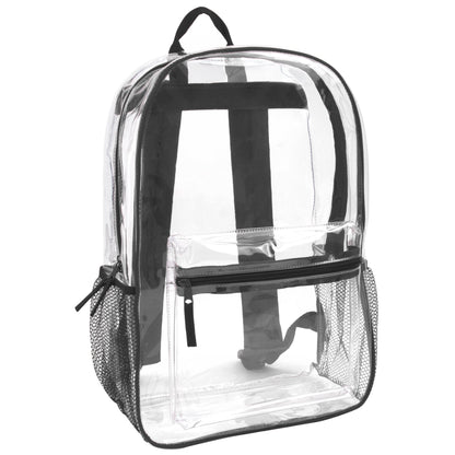 Wholesale Classic 17 Inch Clear Backpack - Black