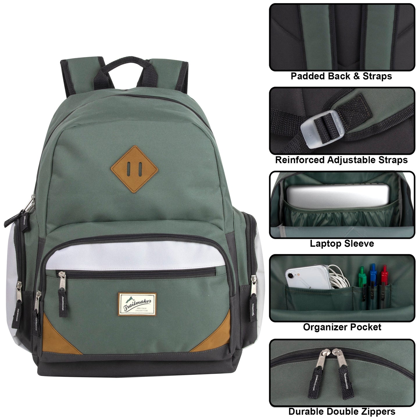 Compartment Backpack with 30-Piece School Supply Kit Set