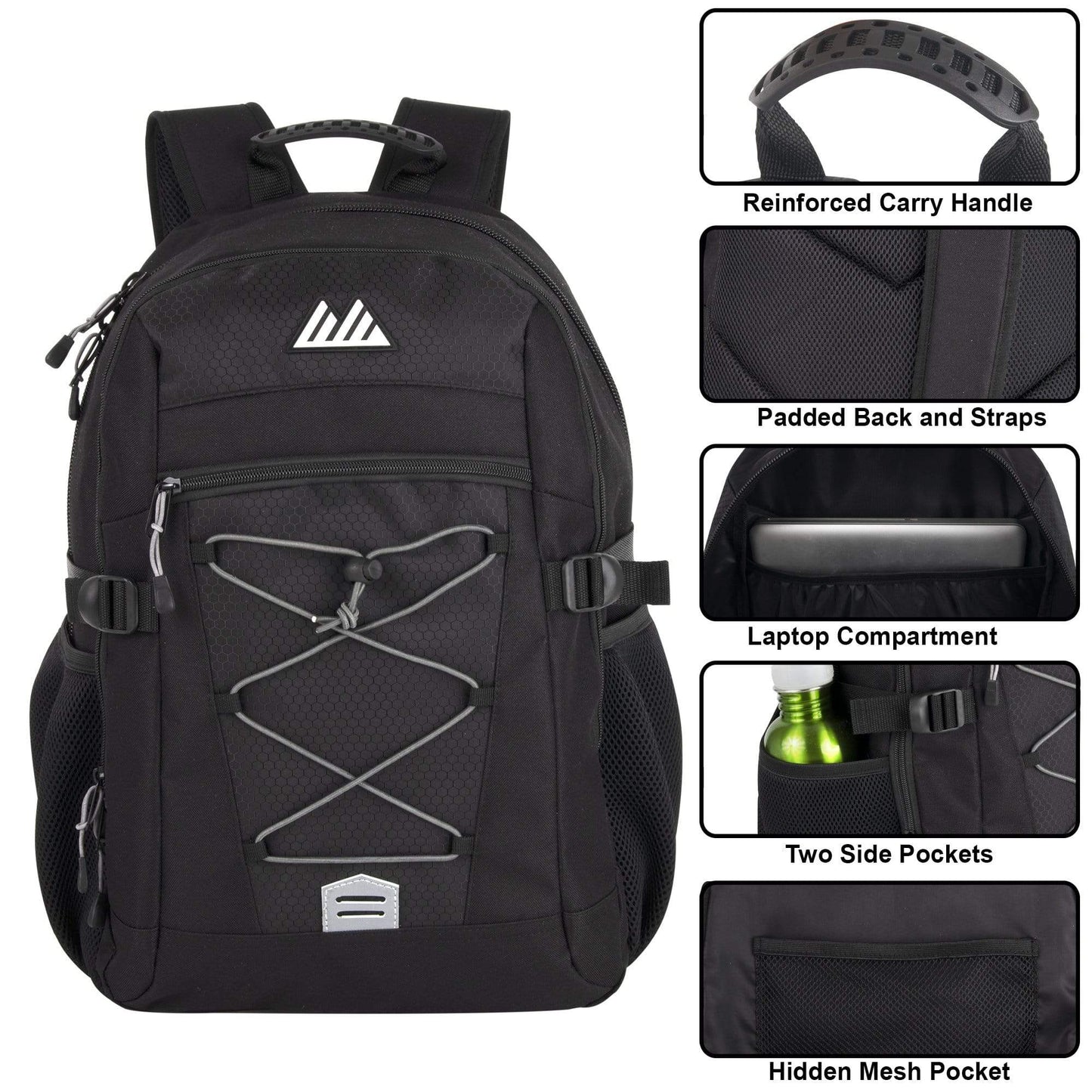 Bungee Jacquard Cord Backpack With Padded Laptop Section Wholesale