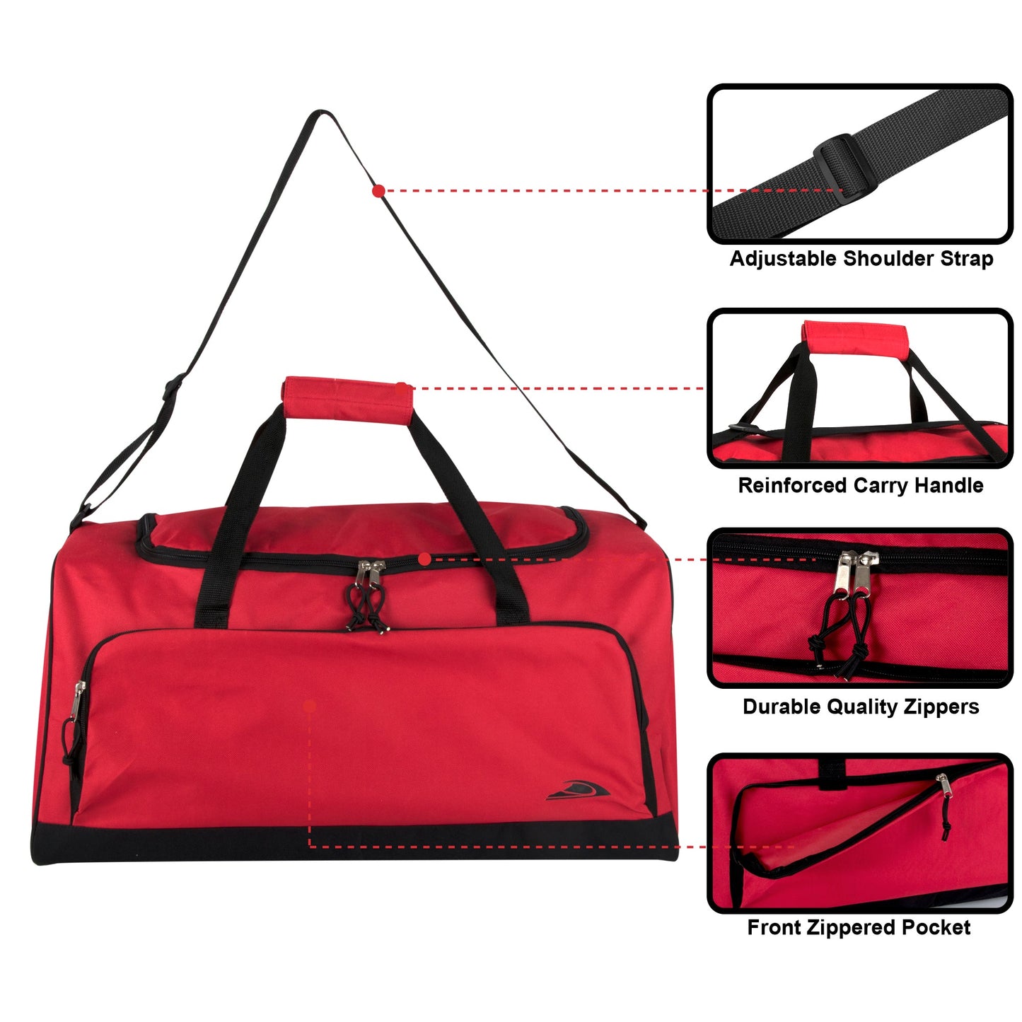 Wide-Pocket Duffle Bags 24 Inch NoveltiesMart Wholesale