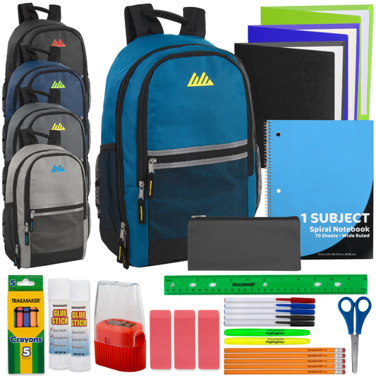 Reflective Backpack with 30-Piece School Supply Kit Set Wholesale