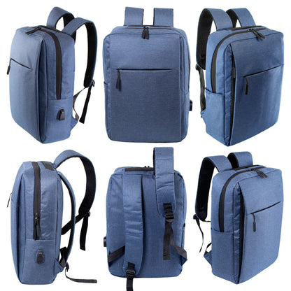 17" Wholesale Premium Design Laptop Backpacks in 3 Colors - Bulk Case of 24 Bookbags