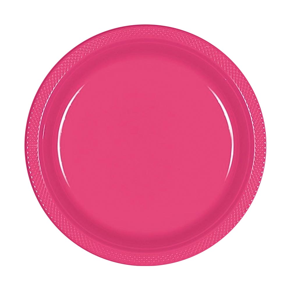 Plastic Plates 9" Bright Pink (20 PACK)