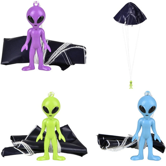 2.25" Alien Paratrooper – Wholesale Parachute Drop Toy  (Sold By 48 PCS)