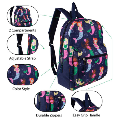 12 Wholesale Kids 15" Backpacks and 12 Bulk School Supply Kits of Your Choice