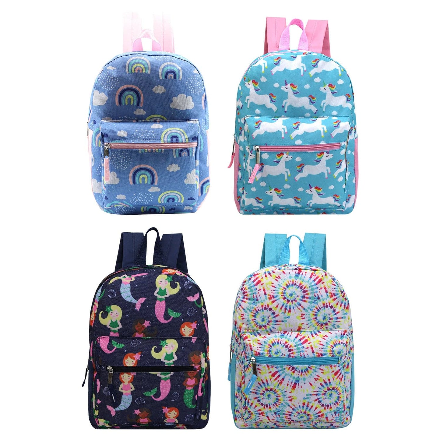 12 Wholesale Kids 15" Backpacks and 12 Bulk School Supply Kits of Your Choice