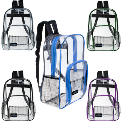 Clear Mini Backpacks - 5 Assorted Colors- Wholesale Case of 24 Bookbags