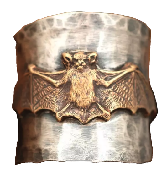 Antique Style Flying Bat Embossed Metal Ring - Wholesale - NoveltiesMart.com Wholesale