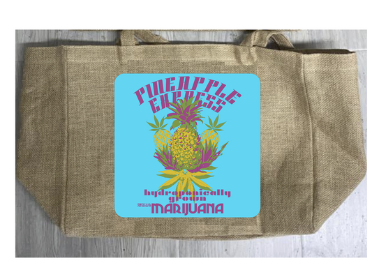 Pineapple Express Marijuana Burlap Tote Bag – Durable & Stylish