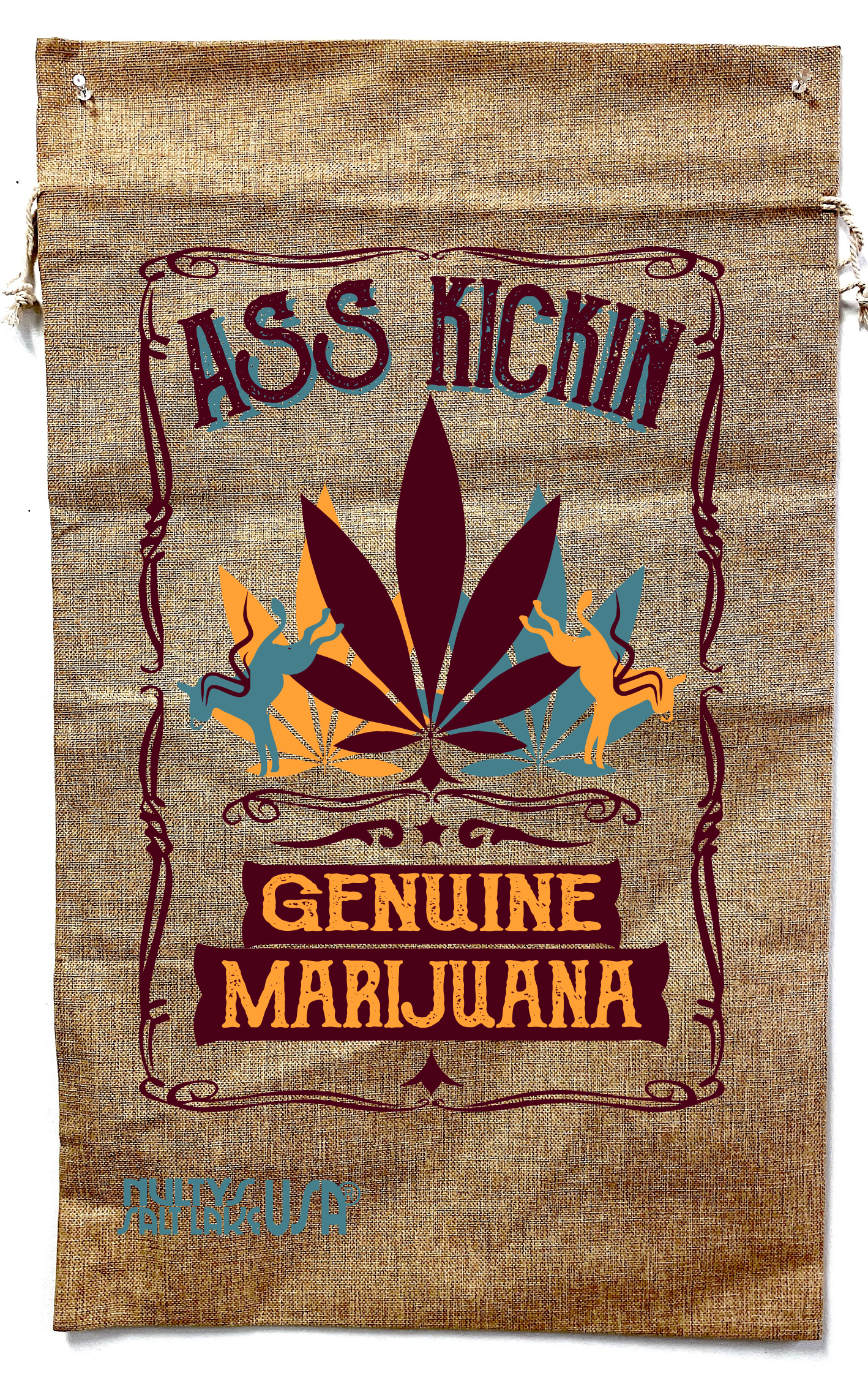 Marijuana Burlap Bag Drawstring Bag Wholesale - NoveltiesMart.com Wholesale