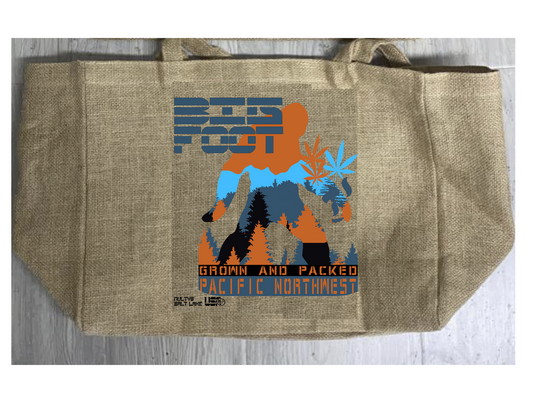 Bigfoot Marijuana Burlap Tote Bag – Durable and Sturdy