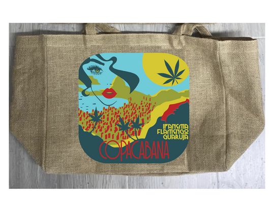 Copacabana Marijuana Burlap Tote Bag – Sturdy and Versatile