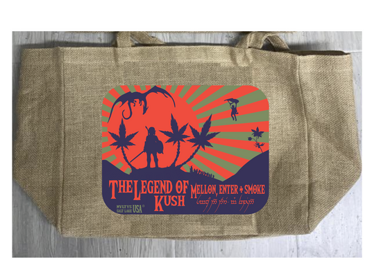 Legend of Kush Marijuana Burlap Tote Bag – Durable and Spacious