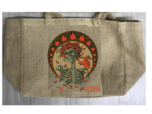 Queen of Hearts Marijuana Burlap Tote Bag – Durable and Stylish