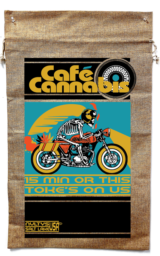 Cafe Cannabis Marijuana Burlap Bag Wholesale - NoveltiesMart.com Wholesale