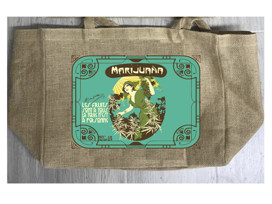 La Francaise Marijuana Burlap Tote Bag – Durable and Stylish