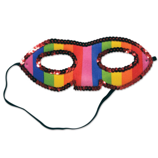 Rainbow Half Mask with Sequins