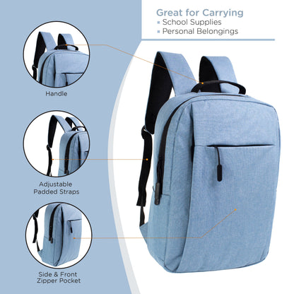 12 Wholesale Premium Laptop Backpacks & 12 Bulk School Supply Kits