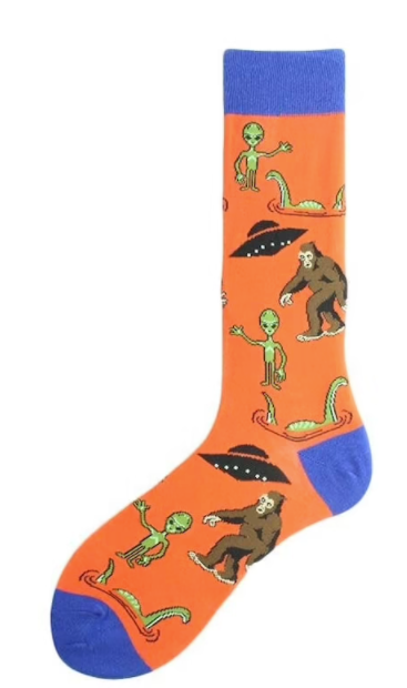 MYTHICAL CREATURE ORANGE Unisex Crew Socks (sold by the 3 pair) - NoveltiesMart.com Wholesale