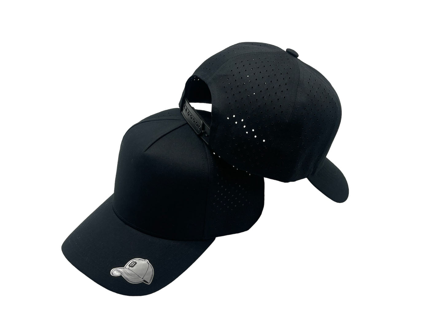 Laser Performance Perforated 5 Panel Cap - Adjustable Curved Bill