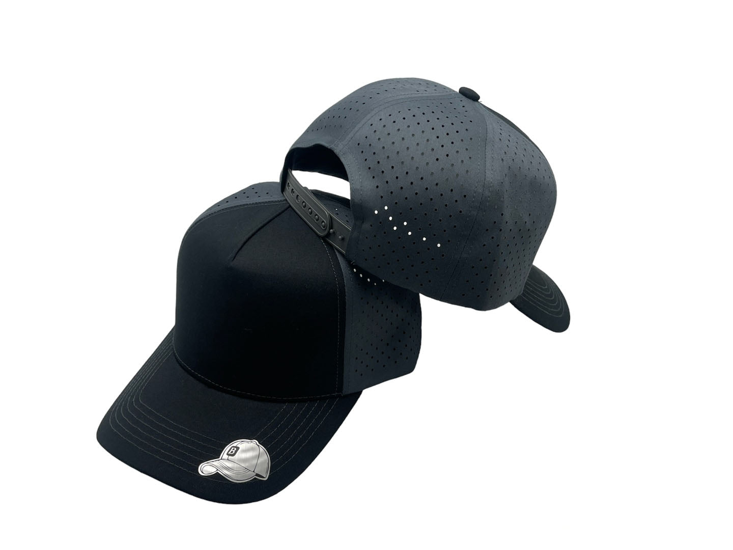 Laser Performance Perforated 5 Panel Cap - Adjustable Curved Bill