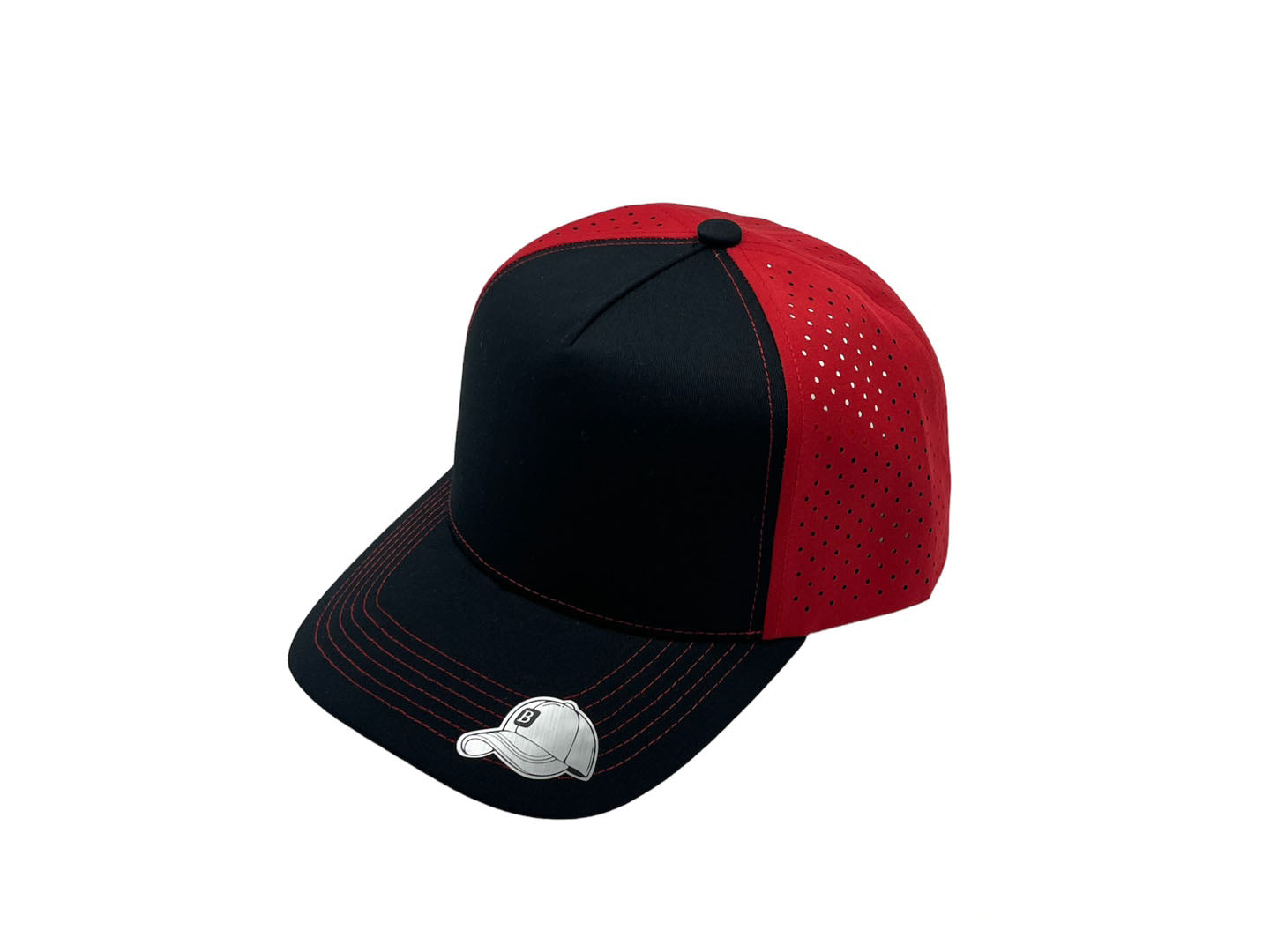 Laser Performance Perforated 5 Panel Cap - Adjustable Curved Bill