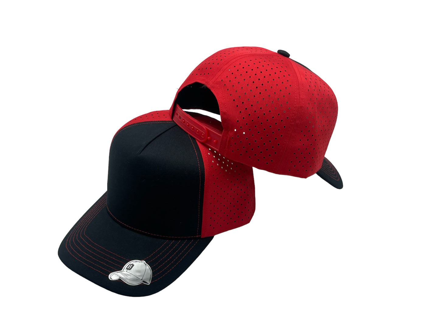 Laser Performance Perforated 5 Panel Cap - Adjustable Curved Bill