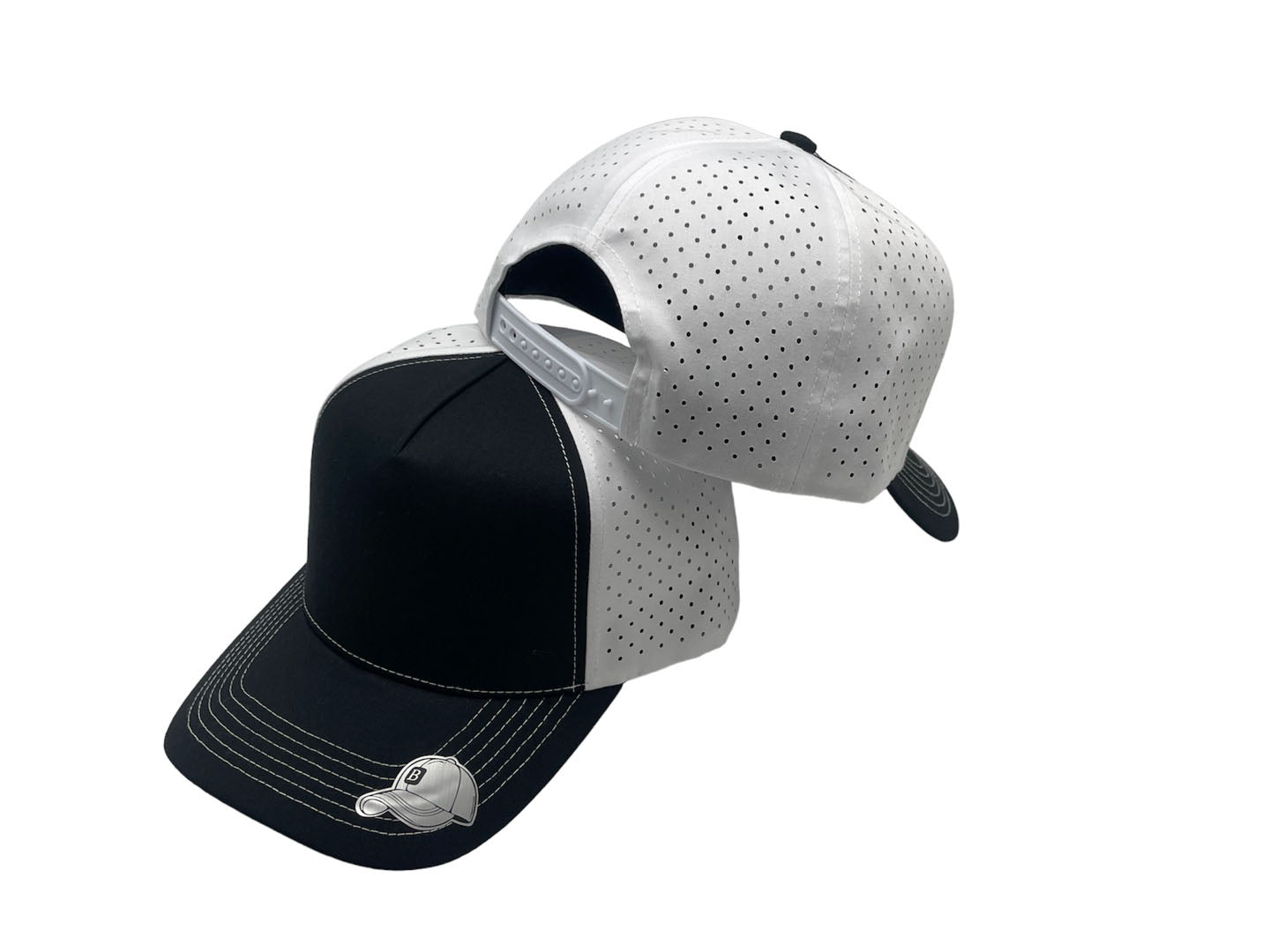 Laser Performance Perforated 5 Panel Cap - Adjustable Curved Bill