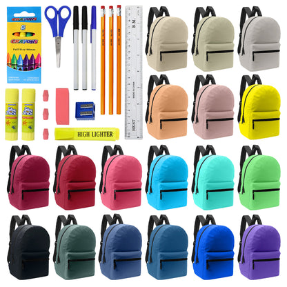 Wholesale 17" Backpacks and 12 Bulk School Supply Kits