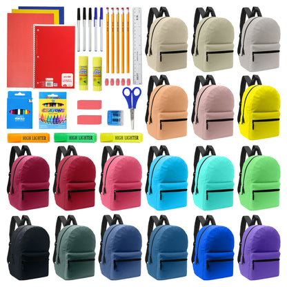 Wholesale 17" Backpacks and 12 Bulk School Supply Kits