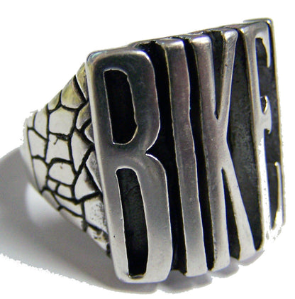 Word "Biker" Ring - Sterling Silver Plated