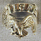 USA Eagle Biker Ring - Sterling Silver Plated, Durable USA-Made