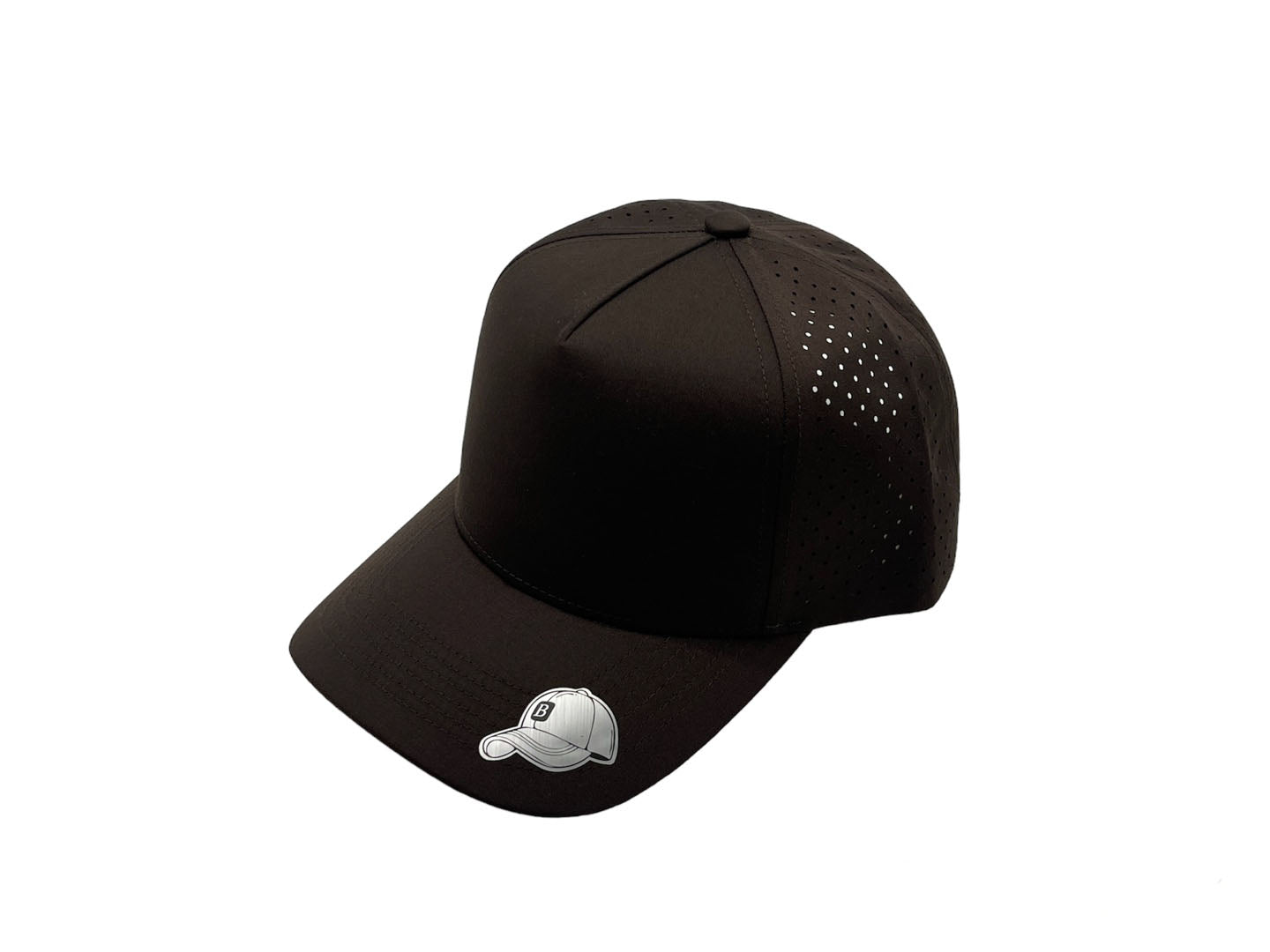 Laser Performance Perforated 5 Panel Cap - Adjustable Curved Bill