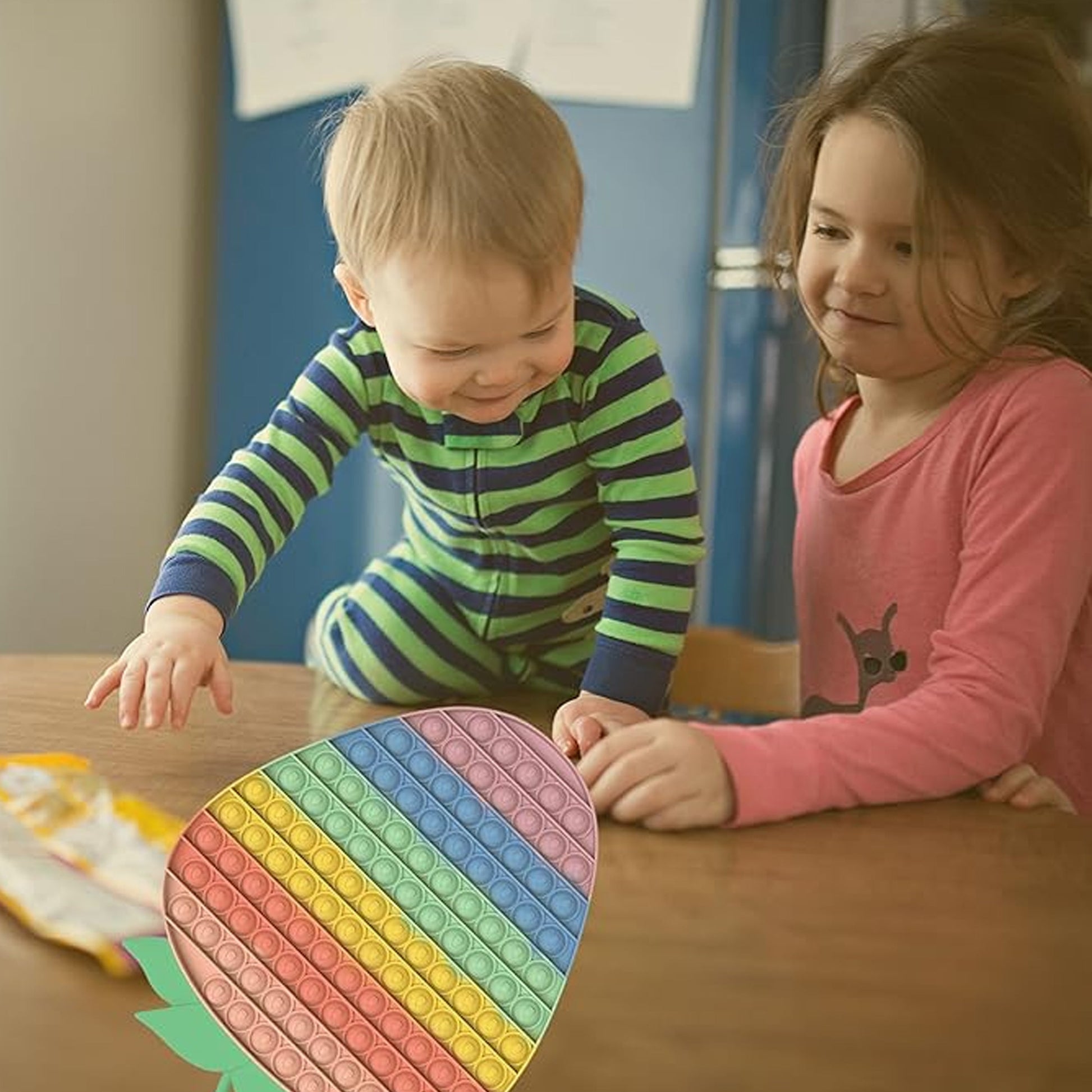 Rainbow Bubble Pop It Silicone Stress Reliever Toy -(Sold By Piece) - NoveltiesMart.com Wholesale