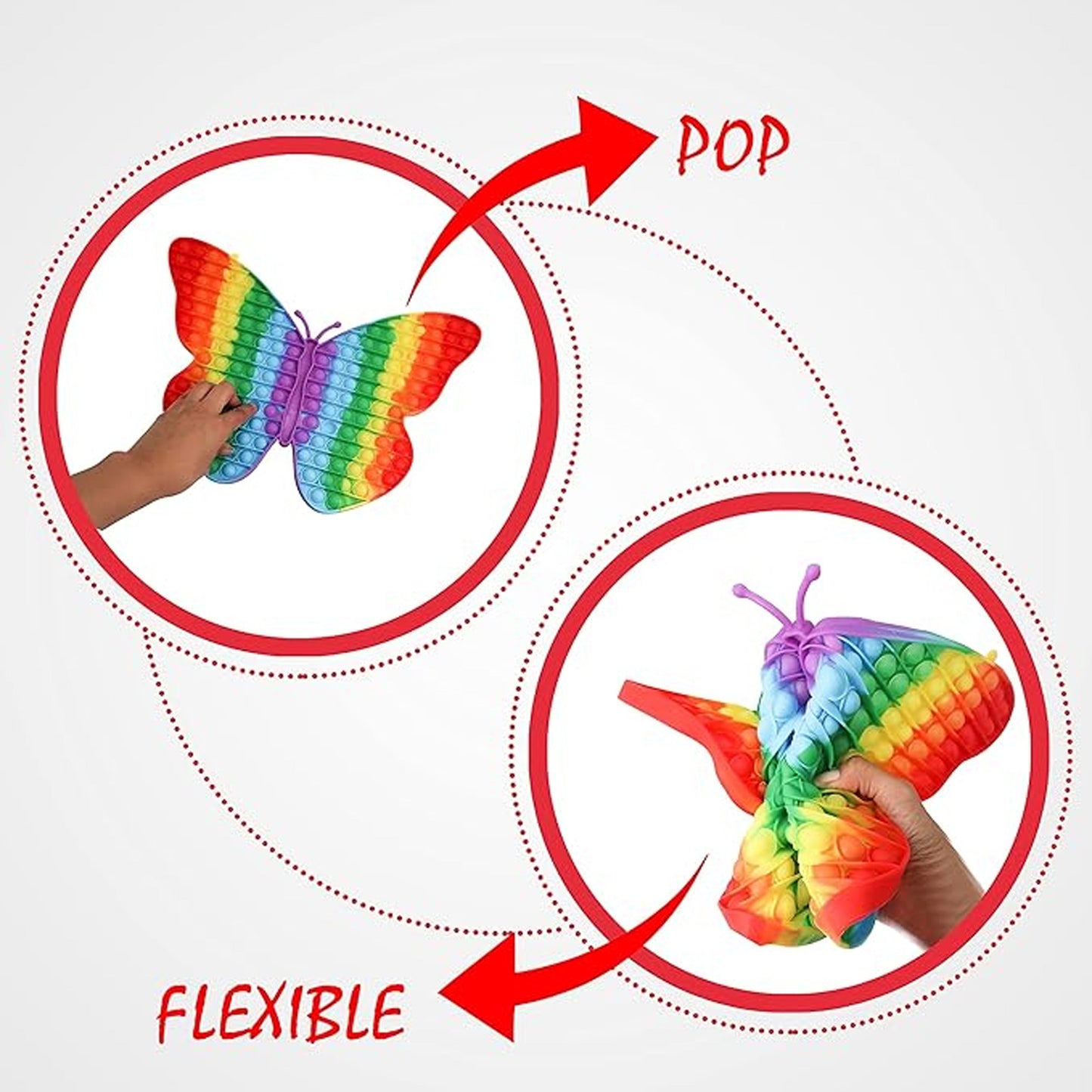 Glow in the Dark Butterfly Bubble Pop It Silicone Stress Reliever Toy - NoveltiesMart.com Wholesale