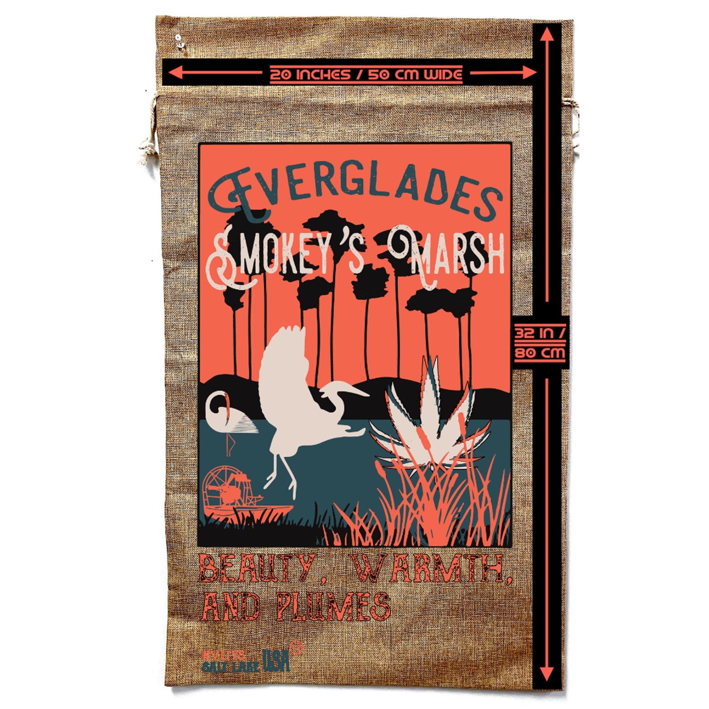 Smokey's Marsh Everglades Marijuana Burlap Bag - NoveltiesMart.com Wholesale