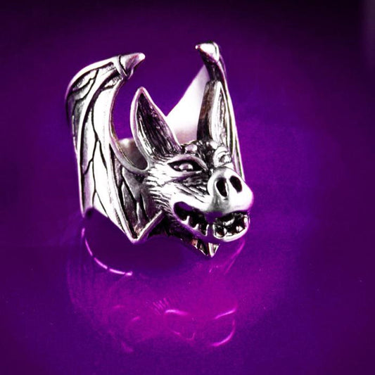 Creepy Bat Biker Ring - Wholesale