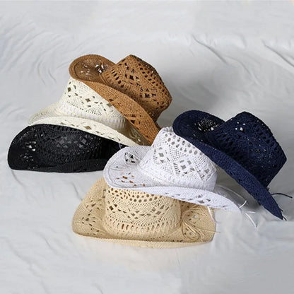 Woven Cowboy Hat with Hat Band - Assorted - NoveltiesMart.com Wholesale