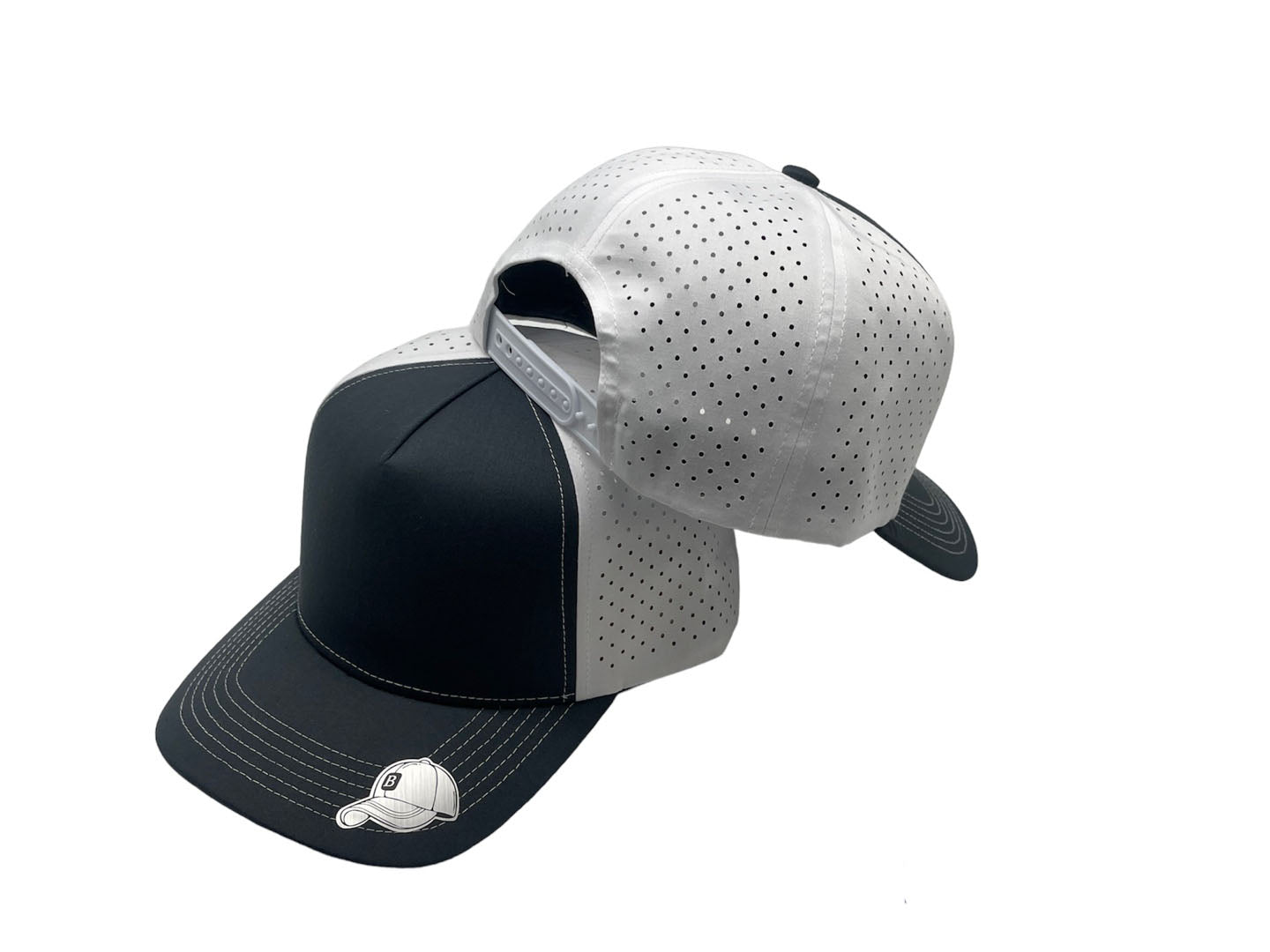 Laser Performance Perforated 5 Panel Cap - Adjustable Curved Bill